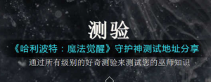 哈利波特魔法觉醒守护神测试地址在哪里 守护神测试地址分享