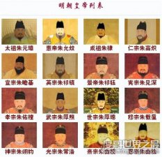 ​明朝皇帝顺序列表及简介，明朝经历276年共计16位皇帝名单