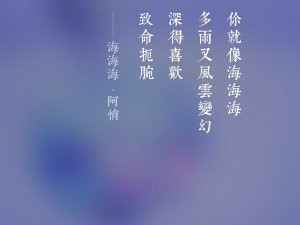 ​不能停止我对你的爱好像时间都停止下来是什么歌，海海海歌曲介绍
