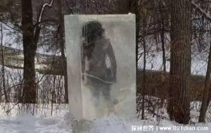​世界上最诡异的冰块，冰块中冻着几十万年前的穴居人(艺术品)