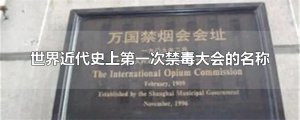​世界近代史上第一次禁毒大会的名称