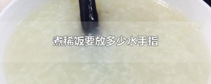 ​煮稀饭要放多少水手指