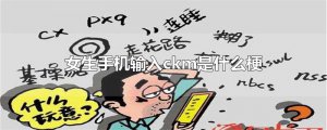 ​女生手机输入ckm是什么梗