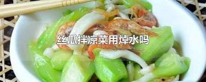 ​丝瓜拌凉菜用焯水吗