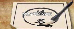 ​改名字可以改姓吗
