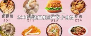 ​2000卡路里相当于多少食物
