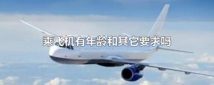 ​乘飞机有年龄和其它要求吗