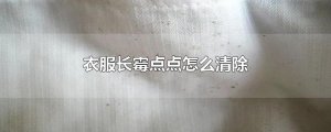 ​衣服长霉点点怎么清除