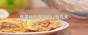 ​榨菜鲜肉月饼可以放几天