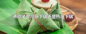 ​煮粽子是冷水下锅还是热水下锅