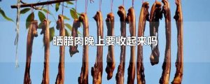 ​晒腊肉晚上要收起来吗