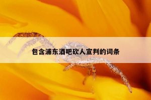 ​包含浦东酒吧砍人宣判的词条