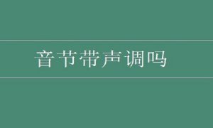 ​音节带声调吗