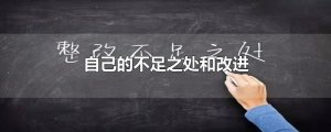 ​自己的不足之处和改进