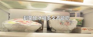​剩菜放冰箱多久不能吃
