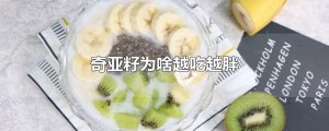 ​奇亚籽为啥越吃越胖