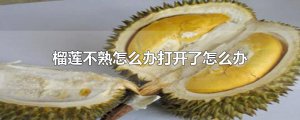 ​榴莲不熟怎么办打开了怎么办