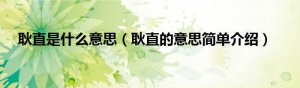 ​什么叫耿直（耿直是什么意思）