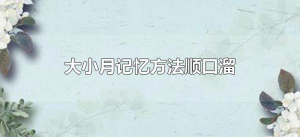 ​大小月记忆方法顺口溜（怎样快速记忆大小月歌谣法）