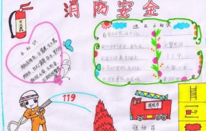 ​119消防日手抄报图片，小学生消防手抄报的字有哪些？