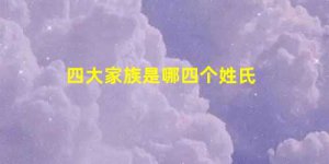 ​中国历史四大家族是哪四个姓氏(民国四大家族是哪四家)