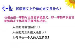 ​人生观的定义，人生价值观定义？