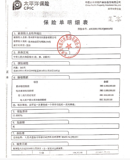 4、其他费用（旅游保险）