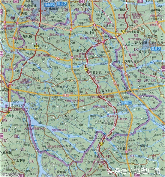 佛山市行政区划地图