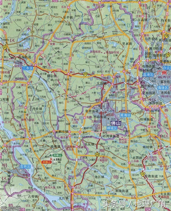 佛山市行政区划地图