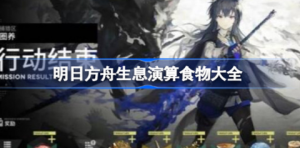 明日方舟生息演算食物都有哪些 明日方舟生息演算食物一览